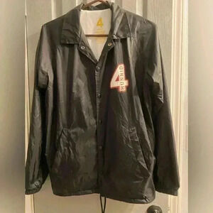 4 Hunnid Good Sex Black Coaches Jacket Black nylon with red EUC Men’s size small